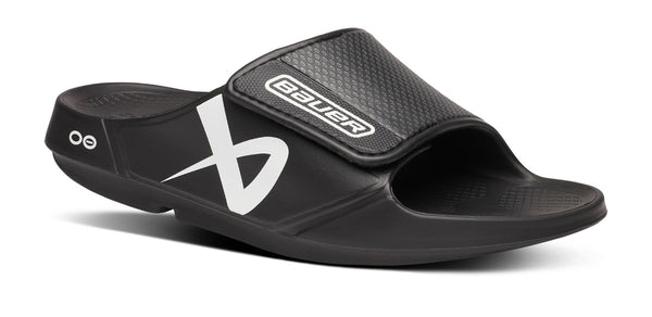 BAUER/OOFOS Men’s OOahh Sport Flex Sandal – Black
